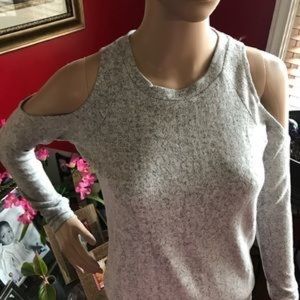 Hippie Rose Heather Grey Cold Shoulder Top
